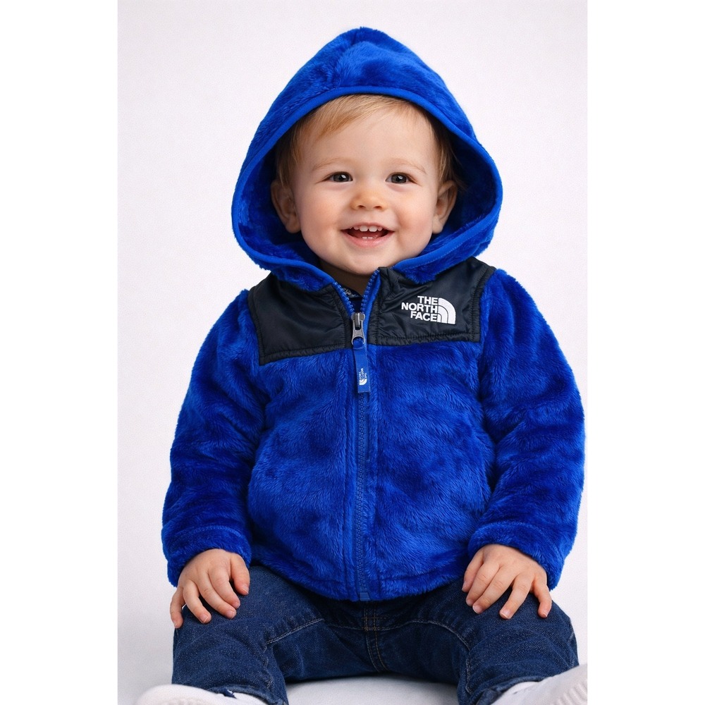 W1 The North Face Infant Oso Hoodie Fleece Jacket Royal Blue 12-18 Months NWT